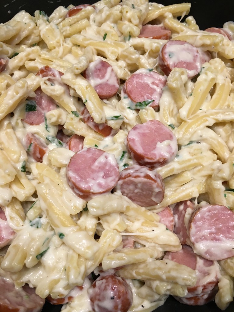 30 minute Alfredo with sausage