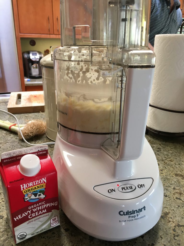 Homemade butter in the food processor