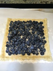 Blueberry pastry ready for the oven