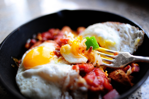 Eggberts Sunriser in Mini Cast Iron Skillets (from The Pioneer Woman)